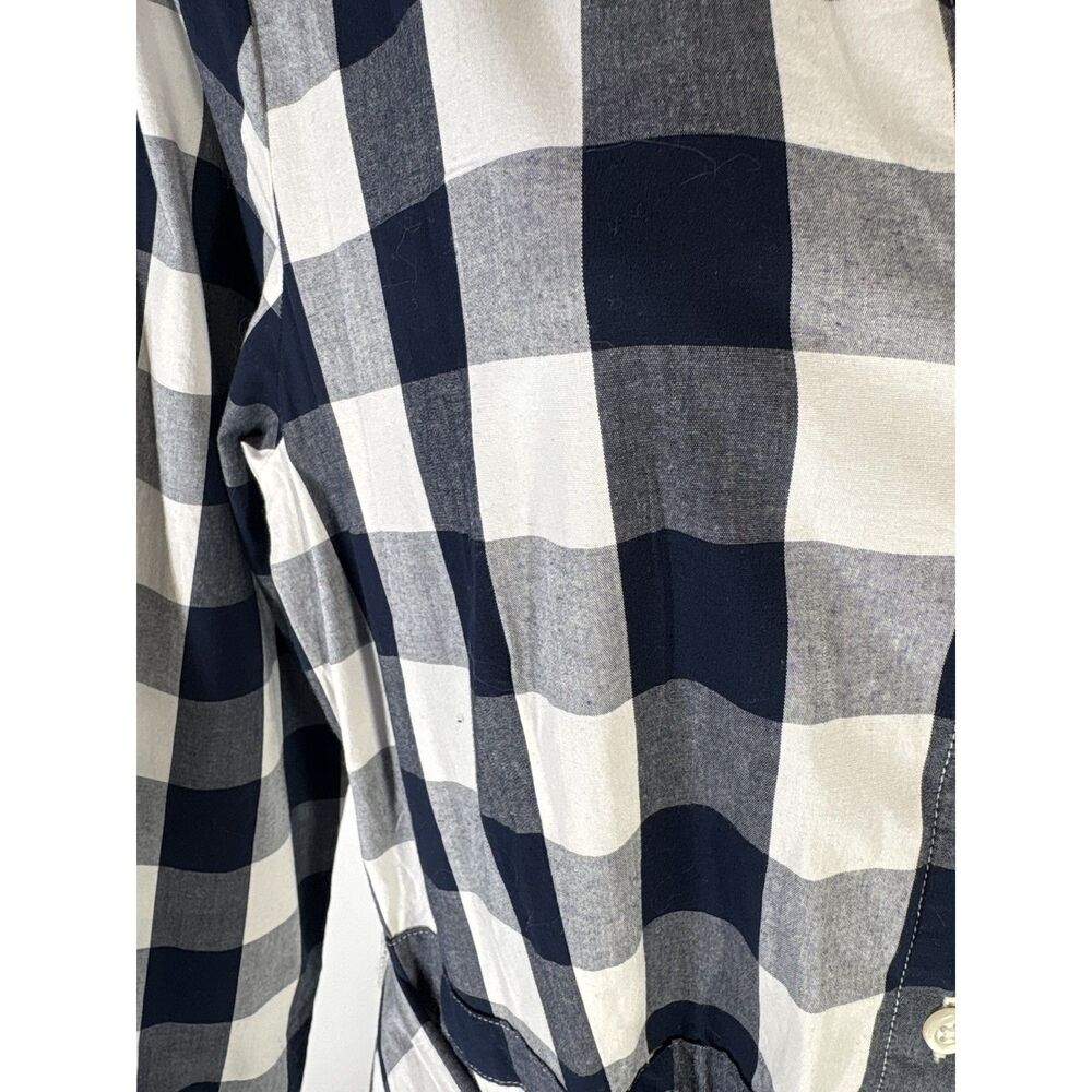 J.Crew Factory tie-waist poplin shirt dress in gingham - Picture 4 of 7